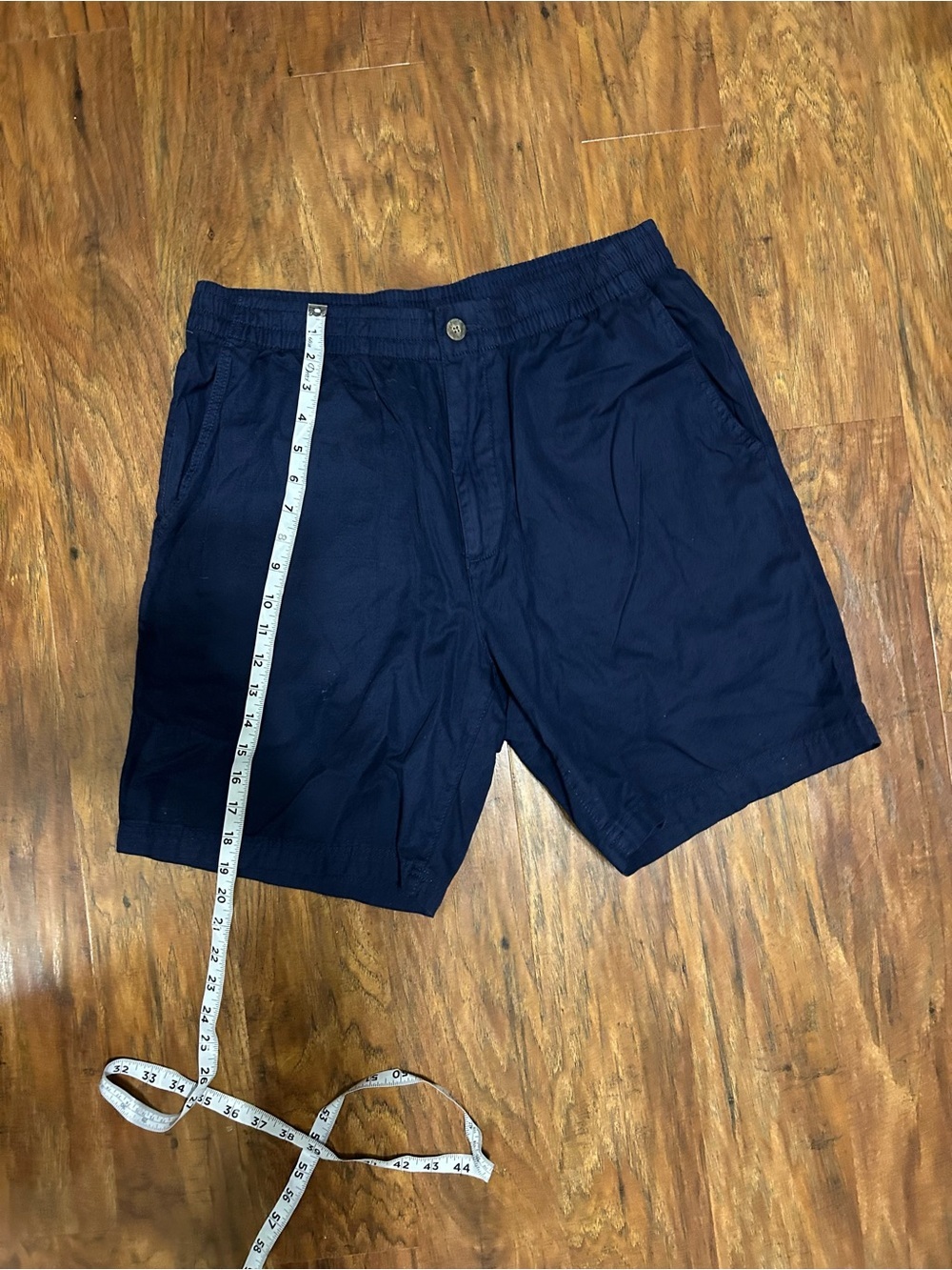 Caribbean Navy Blue Flat Front Men's Shorts With Pockets - Picture 2 of 5